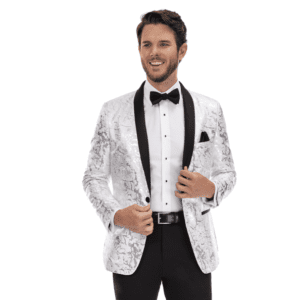 CAMO LAME' WHITE/SILVER/BLACK TUXEDO